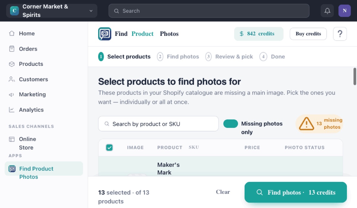 Bulk uploading product images to a Shopify store